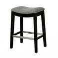 thumbnail image 4 of Saddle Counter Stool With Captivating Antique Bronze Nail Head Ornament, Metal Kick Plate, High Density Foam Padding, Black Birch Legs Elegant Decoration, Cushion, Legs, Grey, 4 of 4