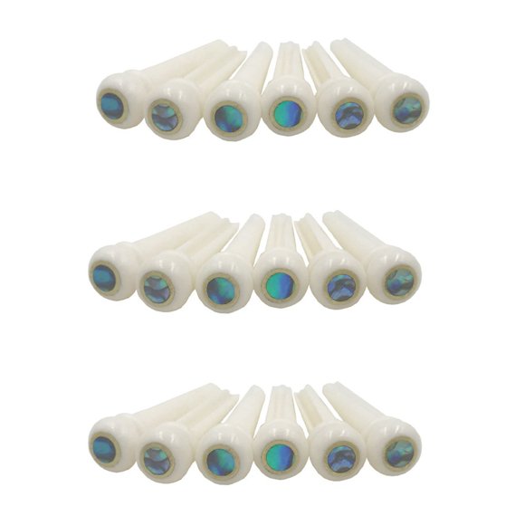 18X Pines de Puente de Hueso de Guitarra con Punto Abanlone de 5,3 mm para Reemplazo de Piezas de Guitarra Acústica