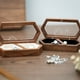 thumbnail image 3 of Caja de Madera para Anillos con 2 Ranuras, Organizador Diario para Guardar Anillos, Pendientes y Joyas, Caja de Compromiso para Anillos de Boda D, 3 of 5