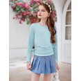 thumbnail image 4 of Arshiner Girls Long Sleeve T-Shirts Ruched Knot Side Tunic Blouse Tee Tops, 4 of 7