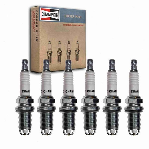 6 pc Champion Copper Plus Spark Plugs compatible with BMW 530i 2001-2005