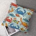 thumbnail image 7 of Yellow Submarine Throw Pillow Cushion Case, Underwater Life Theme Pattern Submarines Whales and Crabs Print, Decorative Square Accent Pillow Cover,  Aqua and Mustard, 7 of 7