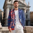 thumbnail image 3 of Psesaysky Statue Of Liberty 250 Year Print Men's Blazers & Suit Jackets, Lightweight Single Button Suit Jacket Long Sleeve Polyester Sport Coat for Prom, 3 of 8