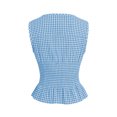 thumbnail image 4 of Bibifish Womens Tank Tops Gingham Print Tie Shoulder Sleeveless Camisole Smocked Waist Peplum Summer Casual Tops, 4 of 5