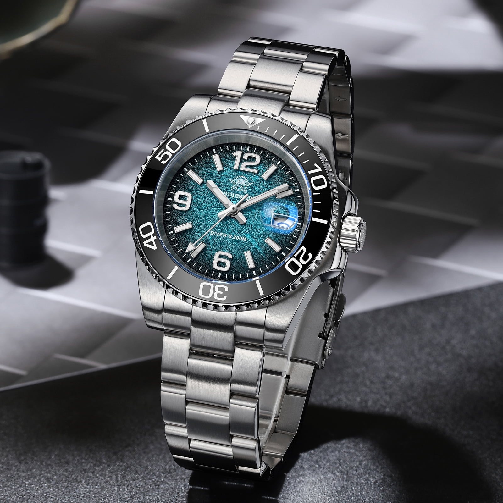 ADDIESDIVE Men's Military Dive Watch -Japanese Quartz, 200m Waterproof, Luxury Quartz Watch Luminous 316L Steel Unidirectional Bezel Analog Watches for Men