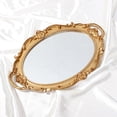 thumbnail image 3 of Uuiauoio Decorative Mirror Tray, Makeup Jewelry Perfume Organizer, Vintage Oval Display and Serving Tray for Bedroom Living-Room Dresser Decor (14.9”x 9”) (Oval), 3 of 7