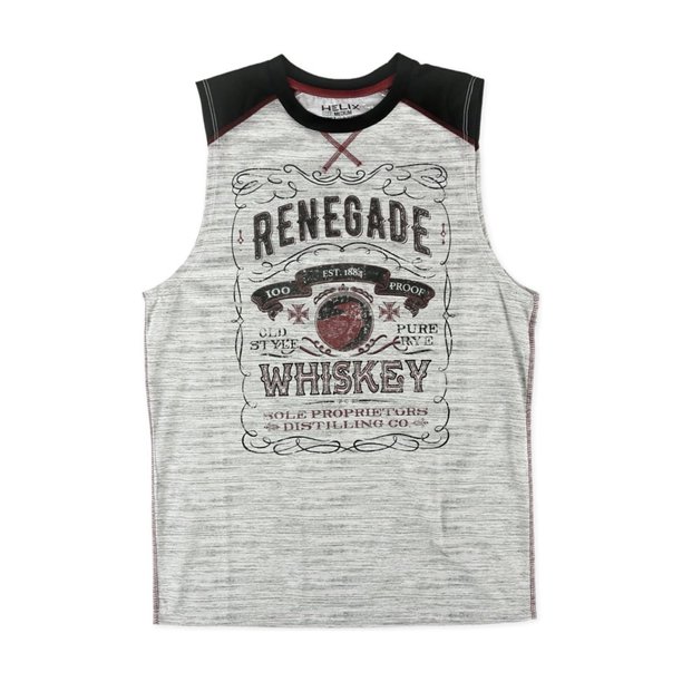 Helix Renegade Whiskey Muscle Tank Top para hombre, gris, pequeño