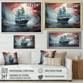 thumbnail image 4 of Designart "Wreck of the Pirate Ship I" People Framed Wall Art - Modern Red Pirate Hallway Framed Wall Art Decor, 4 of 6