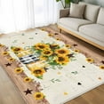 thumbnail image 4 of Sunflower Vintage 5x7 Area Rugs, Farmhouse Floral Botanical Brown Wooden Non-Skid Rubber Backing Large Rectangle Rugs - Living Room Bedroom Home Office, Indoor Floor Mat Carpets Washable Rug, 4 of 9