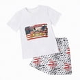 thumbnail image 4 of HCNTES Baby Boys Girls Independence Day Short Sleeved Two piece Set With Cute Cartoon Pattern Kids Girl Boy Spring Summer Outfit 2T 3T 4T 5T(H03-White,7-8 Years), 4 of 7
