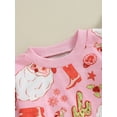 thumbnail image 5 of Liacowi 2Pcs Toddler Girls Fall Clothes Baby Christmas Outfits Long Sleeve Santa Wreath Print Sweatshirt Tops + Pants Set 0-3 Years, 5 of 8