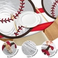thumbnail image 4 of Red and White Striped Baseballs Pattern Round Fitted Tablecloth with Elastic Edge,Dining Table Cover Waterproof,Outdoor Round Tablecloth for Camping,Dining,Indoor and Outdoor, 4 of 7