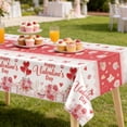 thumbnail image 4 of Tumao 2 Pieces Red Valentines Day Tablecloth Flower Happy Valentine's Day Decorations 54 X 108 inch Table Cover for Anniversary Valentines Wedding Birthday, 4 of 7