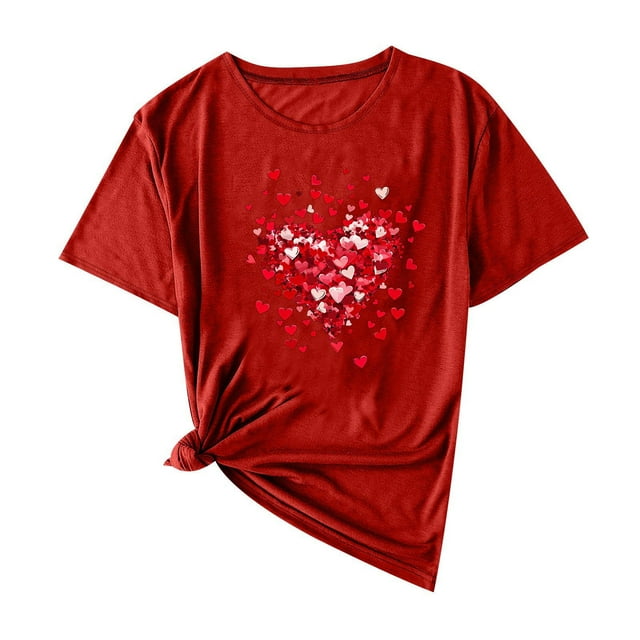 Chemises pour Femmes, Blouse Décontractée à Imprimé à Col Rond à Manches Courtes, Chandail Mode, T-Shirt pour Femmes