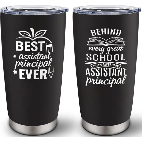 Assistant Principal Gifts for Men Women - Appreciation Gifts for Assistant Principal - Vice Principal Gift - Best Assistant Principal Ever Gift, 20 oz Stainless Steel Tumbler With Lid & Straw