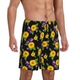 thumbnail image 2 of Sikiie Daisies Flowers Mens Pajama Shorts, Lightweight Lounge Pant with Pockets Soft Sleep Pj Shorts for MenX-Large, 2 of 6
