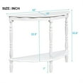 thumbnail image 2 of Half Moon Console Table, 2 Tier End Table with Cloud Design Top and Open Shelf, 42'' Retro Semi Circle Entryway Table with Wood Frame and Legs for Living Room, Hallway, 2 of 9