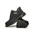 thumbnail image 5 of Fangasis Men Safety Boot Anti-collision Work Boots Leather Industrial Shoes Working Slip Resistant Hiking Bootie Black 10.5, 5 of 6