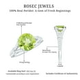 thumbnail image 5 of Rosec Jewels Natural Peridot Engagement Ring 2 Carat - 8 mm - AAA Grade - Split Shank Ring for Women - With Jewelry Box, 18K White Gold, US 5.00, 5 of 8