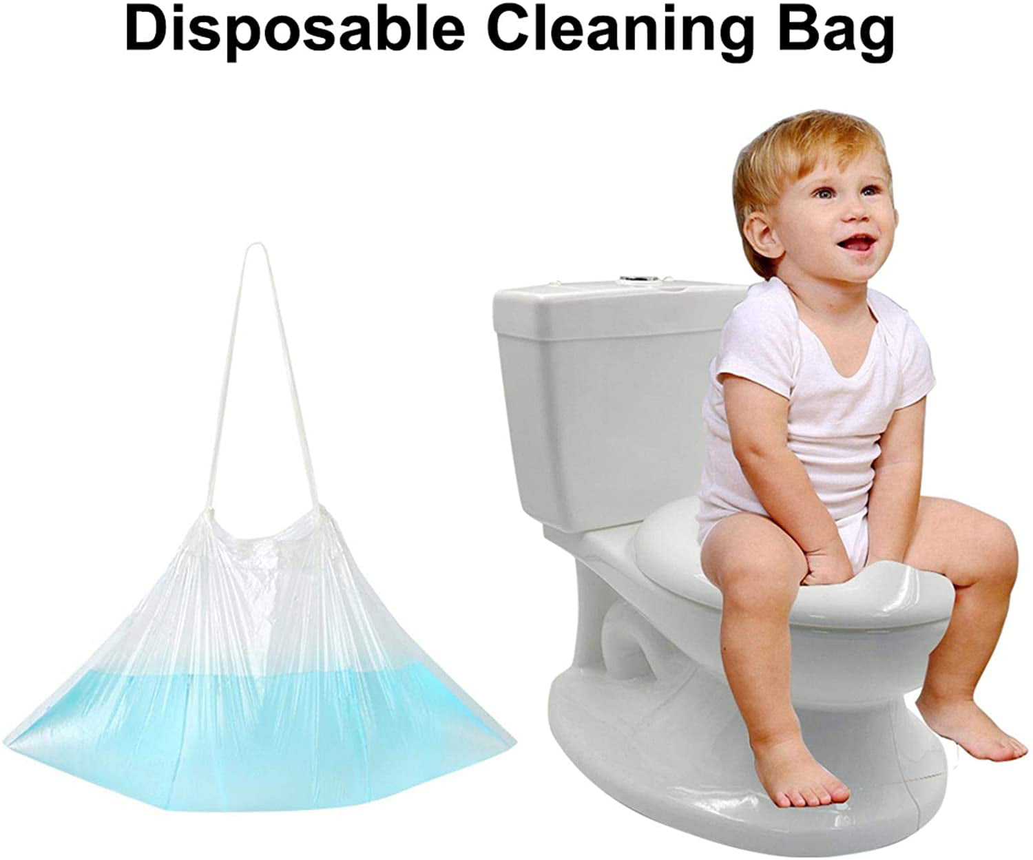100 Pcs Portable Disposable Potty Bags with Drawstring,Universal Training Toilet Seat Potty Bags Cleaning Bag for Kids Toddlers Phoetya Travel Potty Liners