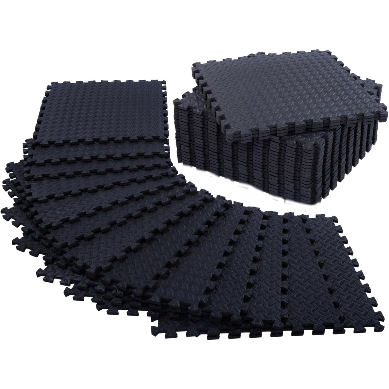 24 Pack, 96 SQFT - 24" x 24" - 1/2" Extra Thick Floor Exercise Mat for Home Gym or Floor Padding - High-Density EVA Interlocking Foam Floor Tiles for Gym Equipment, Play Area | Yoga, Cardio, Weights