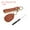 Khaki, variant on Leather Key Fob, Genuine Leather Key Fobs DIY Keychain Holder for Car Keys ID Key Cards, Brown