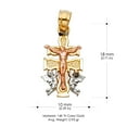 thumbnail image 3 of 14K Tri Color Gold Jesus Crucifix Cross of Caravaca Religious Charm Pendant with 0.6mm Box Chain Necklace - 16", 3 of 4