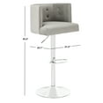 thumbnail image 3 of SAFAVIEH Couture Zayna Square Adjustable Mid Back Bar Stool, Light Gray, 3 of 12