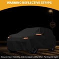 thumbnail image 3 of Funda para auto impermeable para todo clima, protección exterior contra el sol y la lluvia, con tiras reflectantes, negra para Kia Niro, 3 of 5