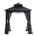 thumbnail image 4 of Hometrends  8 ft. x 8 ft. Hardtop Gazebo With Netting, 4 of 7