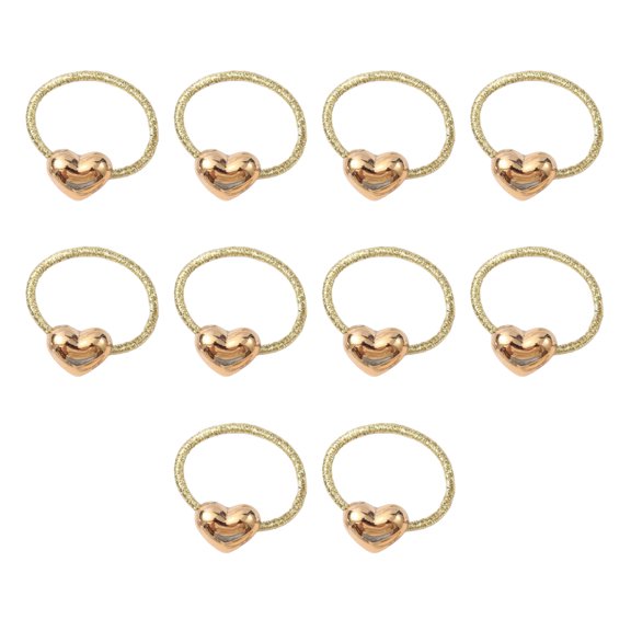 mdesiwst 10Pcs Hair Rope Super Elastic Soft Fabric Heart-Shaped Hair Ties Holiday Hair Decorations DIY Hairstyle Accessories