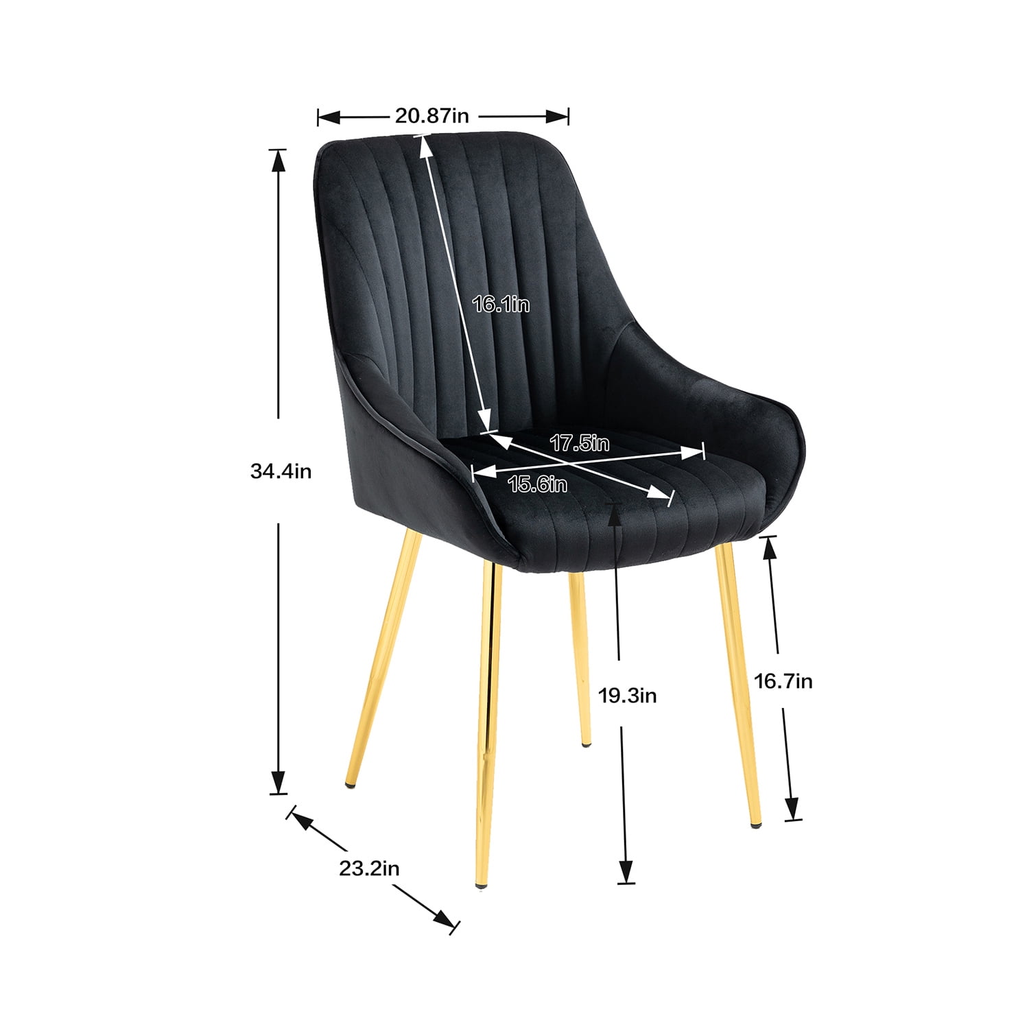 Kepooman Modern Mid-Century Side Chair with Natural Metal Legs for Kitchen, Living Dining Room, Set of 1, Black Kepooman Modern Mid-Century Side Chair with Natural Metal Legs for Kitchen, Living Dining Room, Set of 1, Black