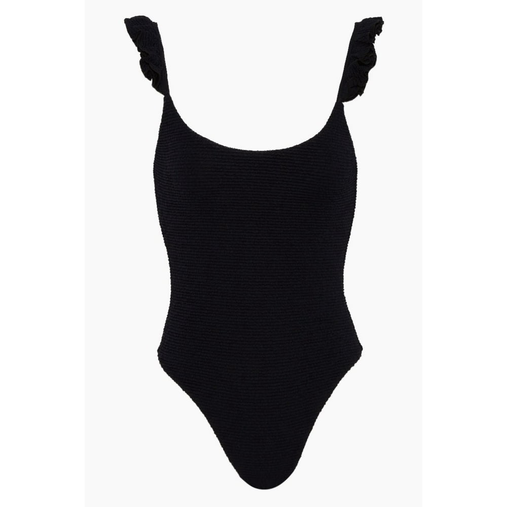 Lolli Bliss Ruffle Strap One Piece Swimsuit Night Swim Black