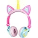 thumbnail image 1 of Audífonos para Niños Niñas Bebés Tablet Útiles Escolares Regalos, Audífonos Rosados para Niños con Cable Ajustable con Luz Oreja de Gato Plegables Over On Ear Diadema de Juego Viaje Regalos de, 1 of 5
