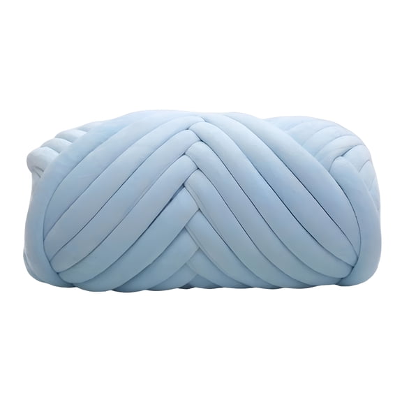 PALINO Chunky Yarn Jumbo Tubular Yarn Washable Tube Giant Yarn Arm Knitting Soft Yarn 250G Bulky Yarn for Macrame,Crochet,Scarf,Weaving,Pet Bed Light Blue