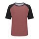 thumbnail image 5 of Camisetas de manga corta de verano para las mujeres Moda casual de manga de Raglan Color bloqueado Top, blusa de manga corta de las mujeres para la primavera, 5 of 8