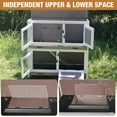 thumbnail image 3 of Rabbit Hutch Indoor Outdoor, Bunny Cage with Casters, Guinea Pig Cage Bunny Hutch with Two Plastic Trays 36inch-Brown, 3 of 5