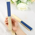 thumbnail image 6 of 12PCS Folding Paper Fans, Handheld Paper Fan Foldable Decorative Fans Blue Bamboo Fan for Summer Beach Party Dancing DIY Wall Decoration, 6 of 6