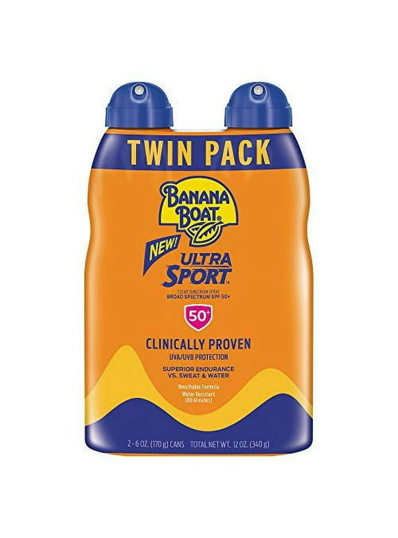 Banana Boat Ultra Sport Reef Friendly Sunscreen Spray, Broad Spectrum SPF 50, 6 Ounces - Twin Pack