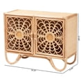 thumbnail image 2 of Pemberly Row Armoire de Rangement à 2 Tablettes en Rotin Naturel avec Pattes Courbées, 2 of 9