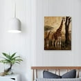 thumbnail image 3 of ONETECH Safari Wall Art Canvas African Animal Painting Picture Mom and Baby Giraffe  Artwork for Home Office Wall Decor Framed, 3 of 4
