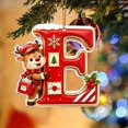thumbnail image 5 of JeashCHAT Initial Letter Christmas Ornaments, Red Christmas Initial Ornaments Cute Reindeer Pendant Christmas Tree Hanging Decorations Xmas Gifts (E), 5 of 5