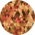 thumbnail image 1 of Ahgly Tapis Rond Lavable en Machine Intérieur Transitionnel Orange, 3 Pieds Rond, 1 of 7