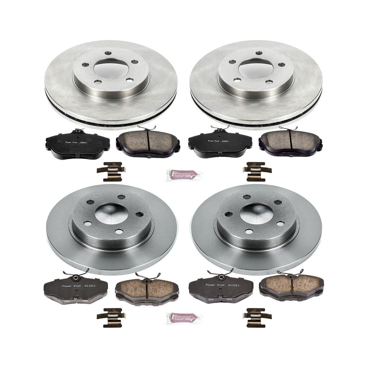 Power Stop Front and Rear Stock Replacement Brake Pad and Rotor Kit KOE1328