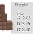 thumbnail image 2 of Home Weavers  Elegance Essentials 550GSM Cotton Zero Twist Super Absorbent Bath Towel Set of 8 27"x54", 16"x24", 13"x13" - Chocolate, 2 of 5