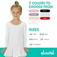 thumbnail image 3 of Elowel Girls Leotard Toddlers Long Sleeve Skirted Dress for Gymnastics Dance Ballet White Size 12-14, 3 of 7