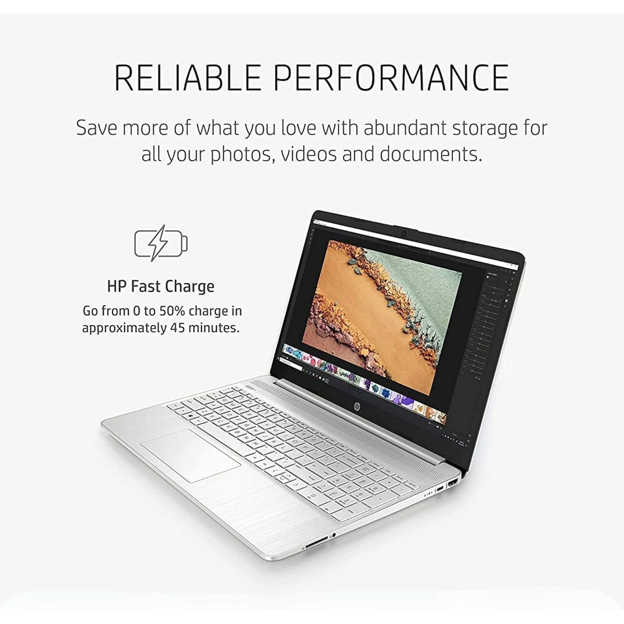 Restored HP Pavilion 15.6" HD (1366 x 768) Touch Laptop, 8GB RAM, 256GB SSD Storage, Intel Core 1215U Processor, Windows 11 Home, Silver with Mazepoly Ac (Refurbished)