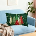 thumbnail image 5 of Cinvoph 20"x12" Christmas Plush Pillow Cover Decorative Tree Throw Pillow Cases for Winter Xmas New Year, Soft Cushion Covers for Couch Sofa Bed Living Room Party Home Decoration Green, 5 of 6