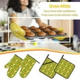 thumbnail image 5 of Cauagu Autumn Harvest Cartoon Corn Print Oven Mitts and Pot Holders 4 pcs Set,Extra Thicken Long Kitchen Oven Glove Potholders BBQ Gloves-Oven Mitts and Pot Holders(11 Inch), 5 of 6