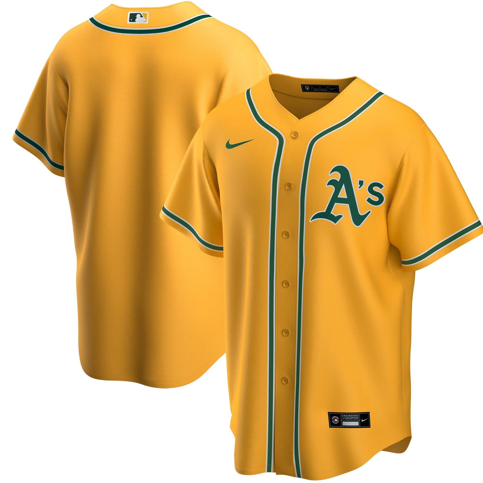 Oakland Athletics Nike Alternate 2020 Replica Team Jersey Gold
